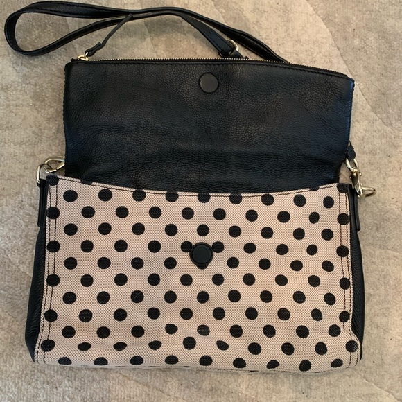 Kate Spade crossbody purse with black polka dots. - Picture 2 of 4